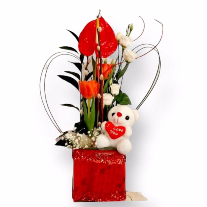 Valentine’s Day γυάλα με σύνθεση kuklamino.gr val001