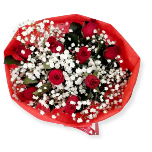 Valentine’s Day μπουκέτο με κόκκινα τριαντάφυλλα